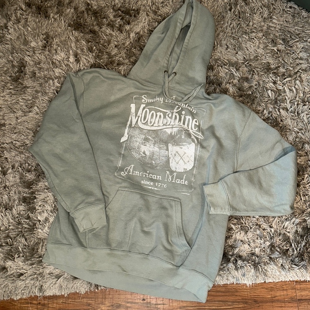 Size XL Smoky Mountains Moonshine Sage Green Hoodie